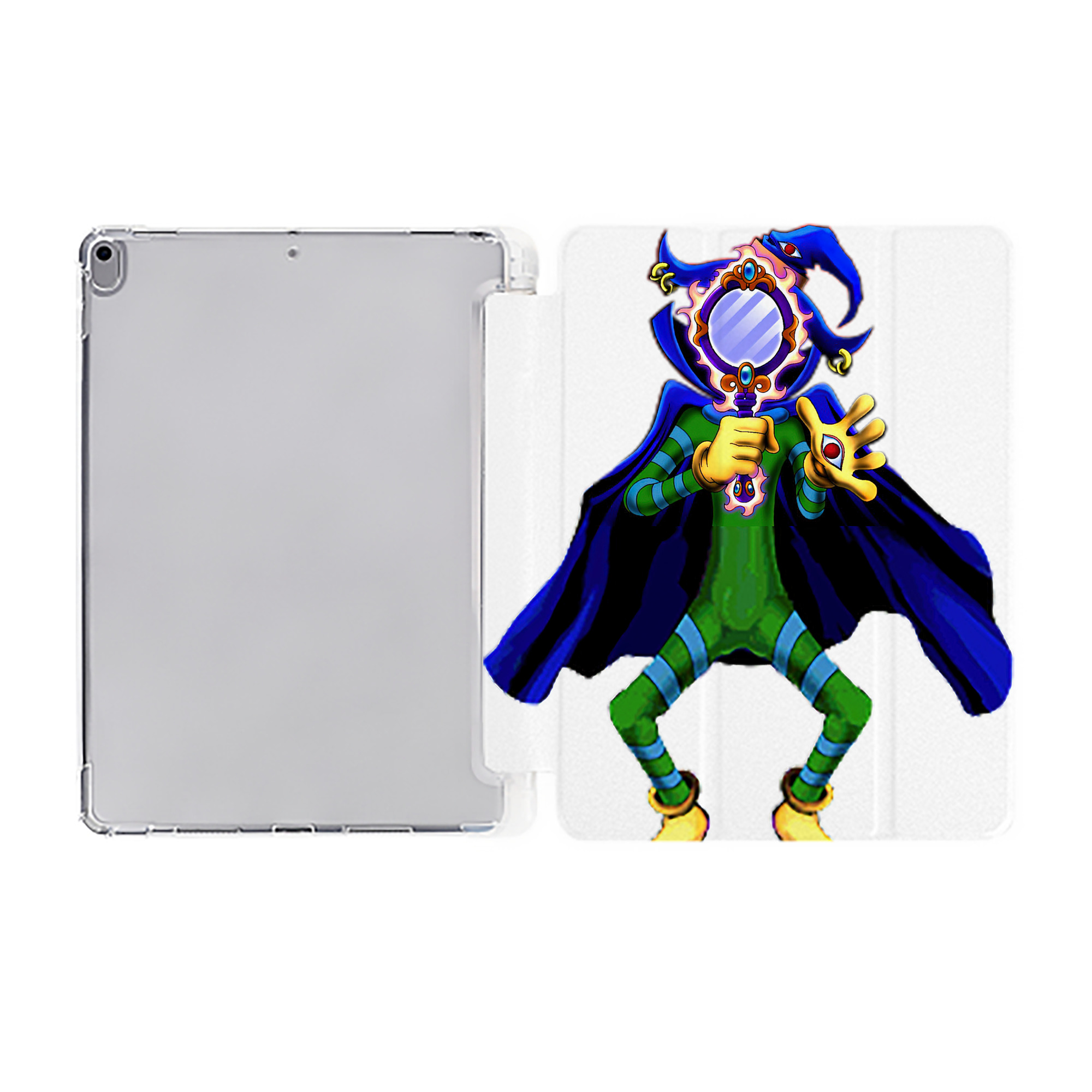 （画像用） 遊☆戯☆王 Yu-Gi-Oh! IPad ケース ペン収納付き 三つ折りスタンド PUレザー×シリコン 対応機種9.5/10.5/10.9インチ